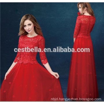 New Design Top Quality China Factory Elegant lady Red evening dress